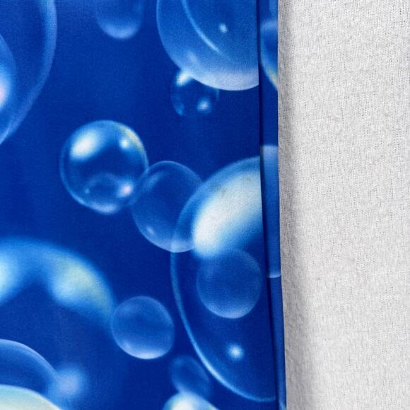 HOUSE OF SUNNY Fantasia Flare Pants Womens 6 Blue Bubble Print High Rise Stretch - Picture 15 of 16